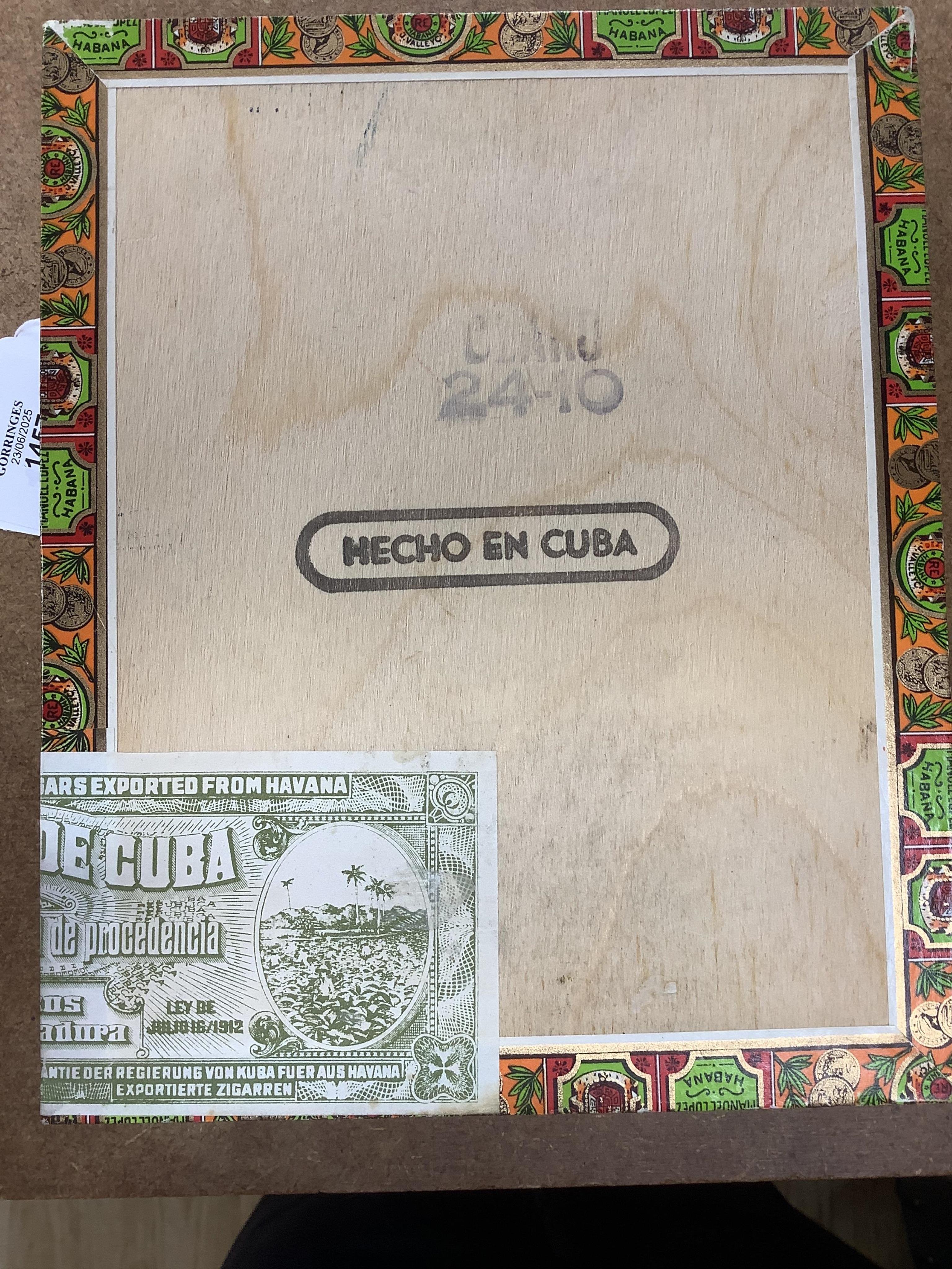 A box of eighteen Punch Coronation Cuban cigars, in opened box.